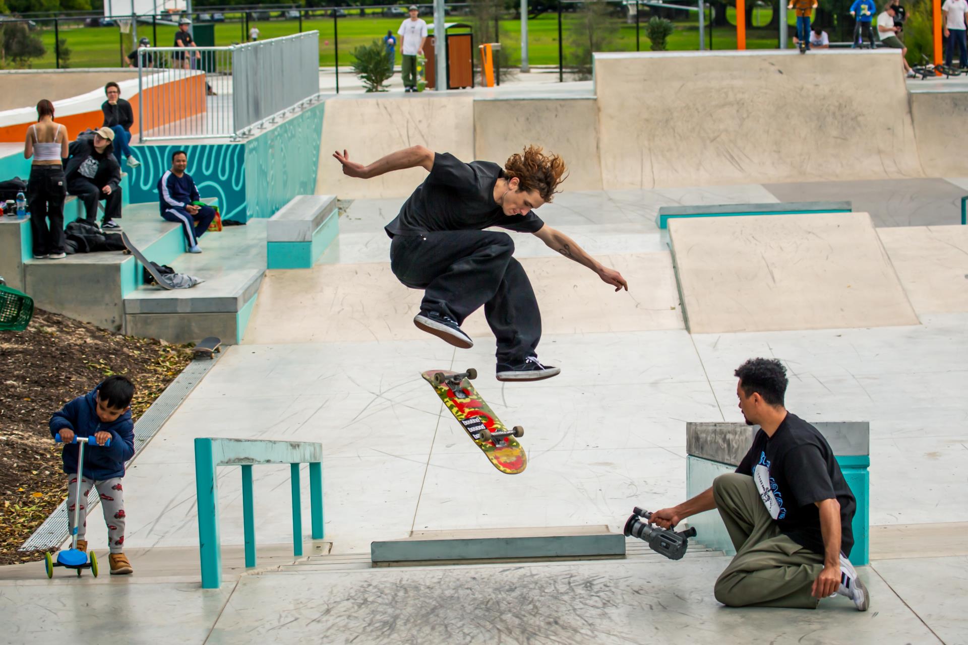 Image: Daniel Tenakor and Skate Sculpture. 
